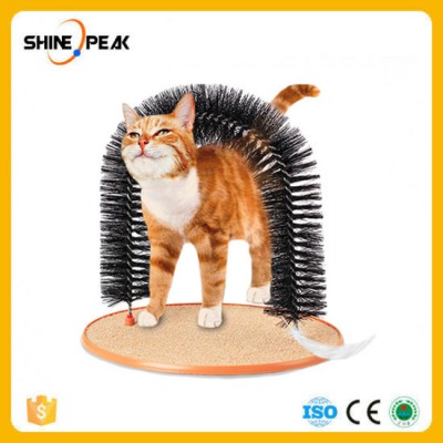 Pet Products Good Arch Pet Cat Self Groomer with Round Fleece Base Cat Toy Brush Toys for Pets Scratching Devices