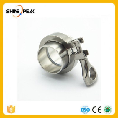 4PCS/Set 304 Stainless Steel Pipe Fitting 42mm Pipe Od Sanitary Weld Ferrule + 1.5" Tri Clamp + Silicon Gasket